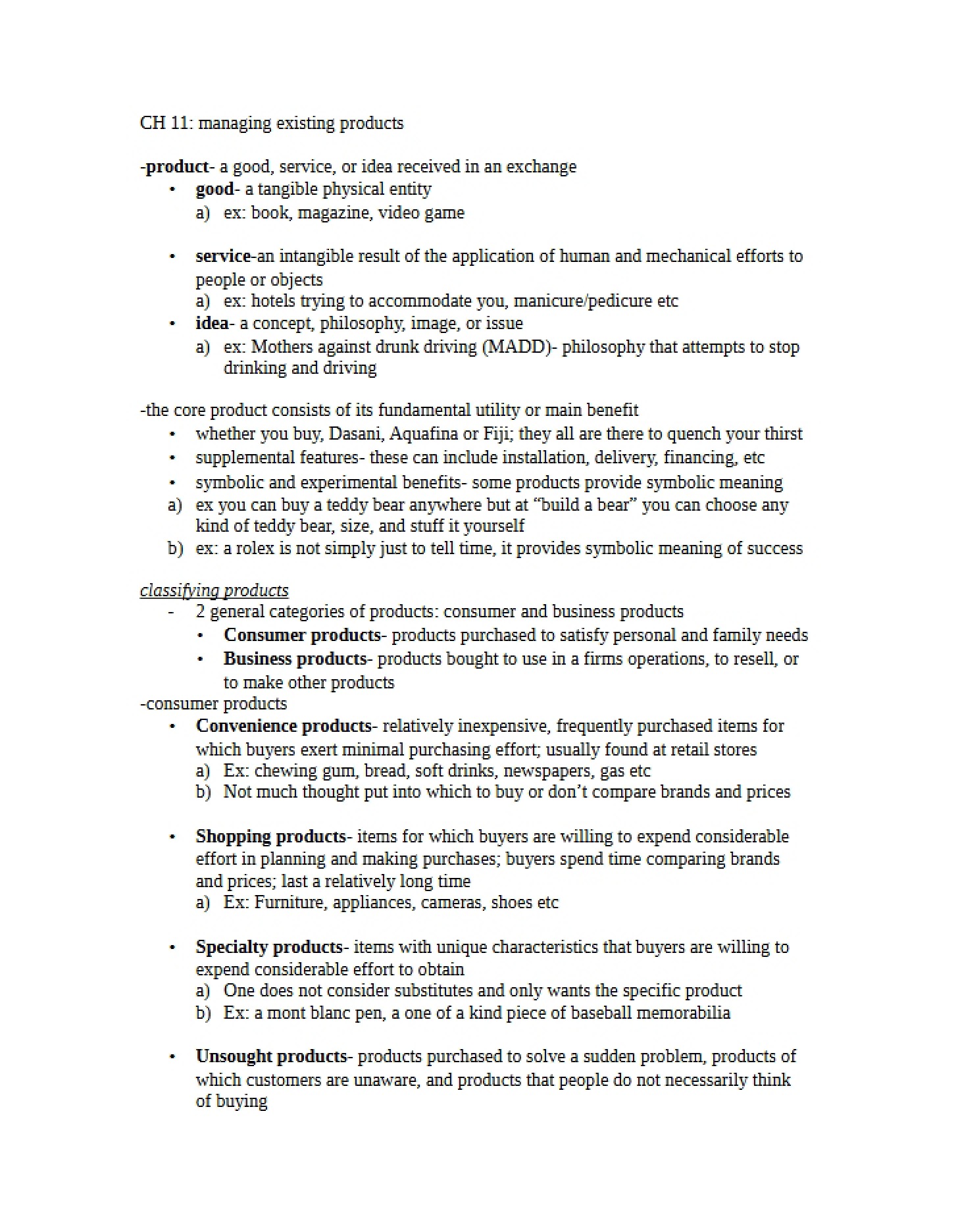 Chapter 11 Managing Existing Products