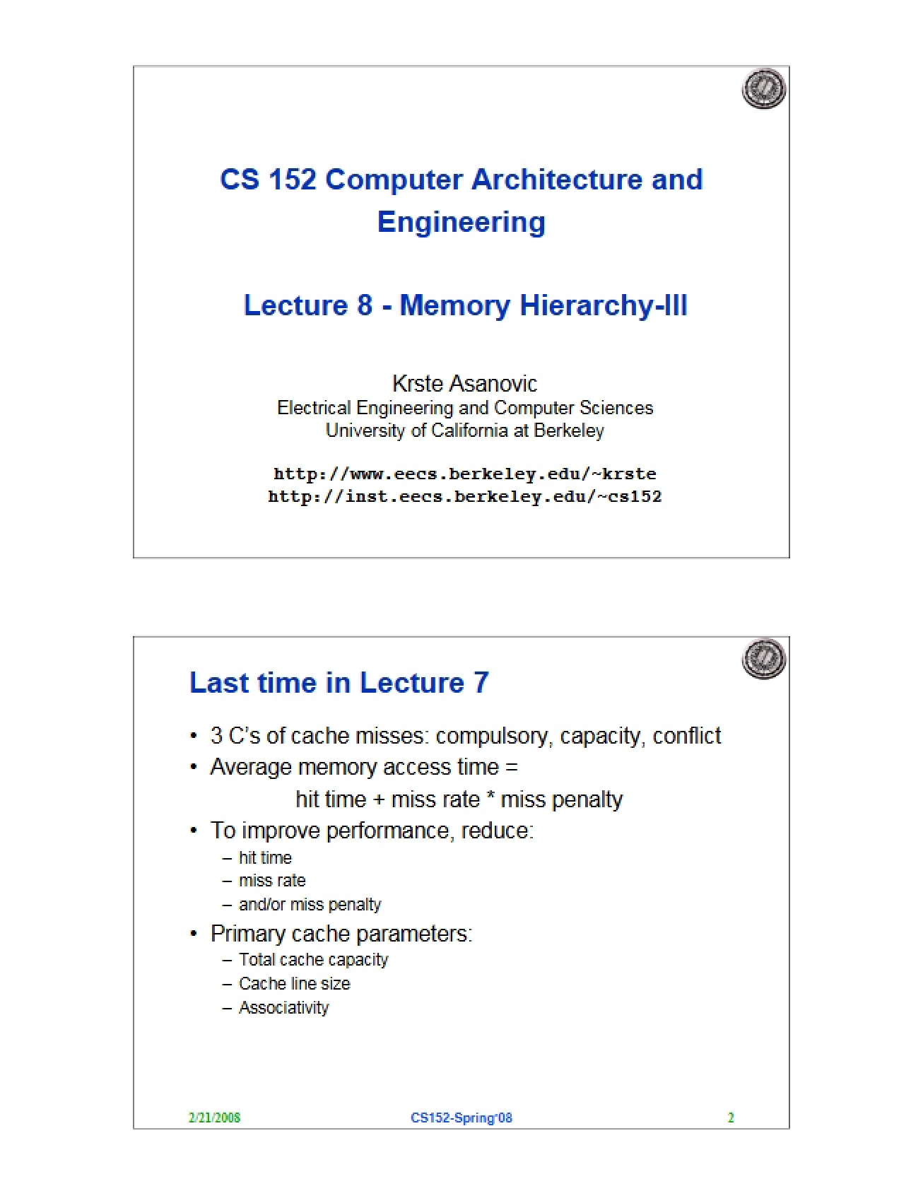 Part III of Memory Hierarchy