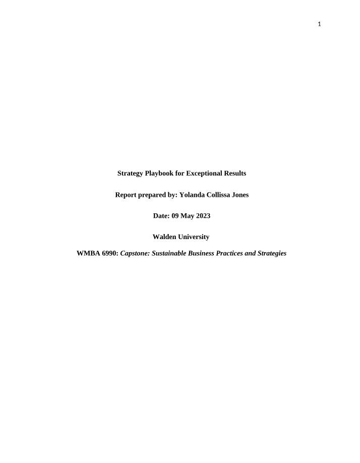 Strategy Playbook for Exceptional Results Section 1