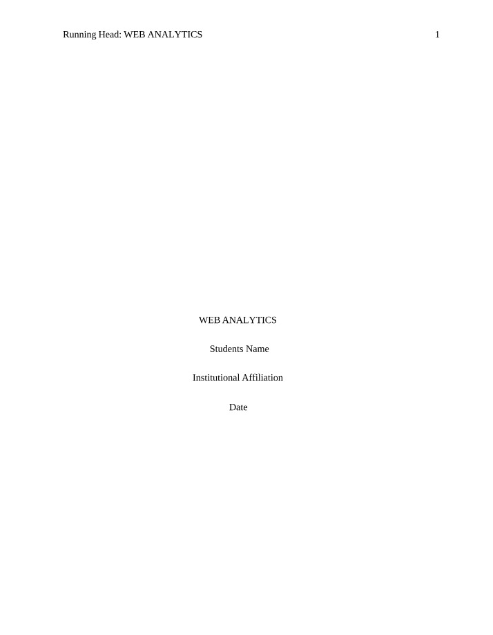 Web Analytics - Analyzing Data