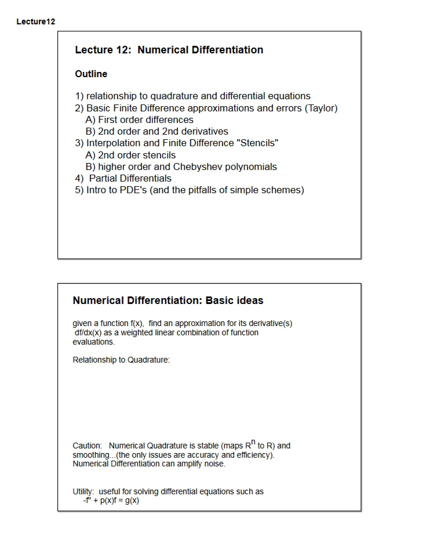 Differentiation (Numerical)