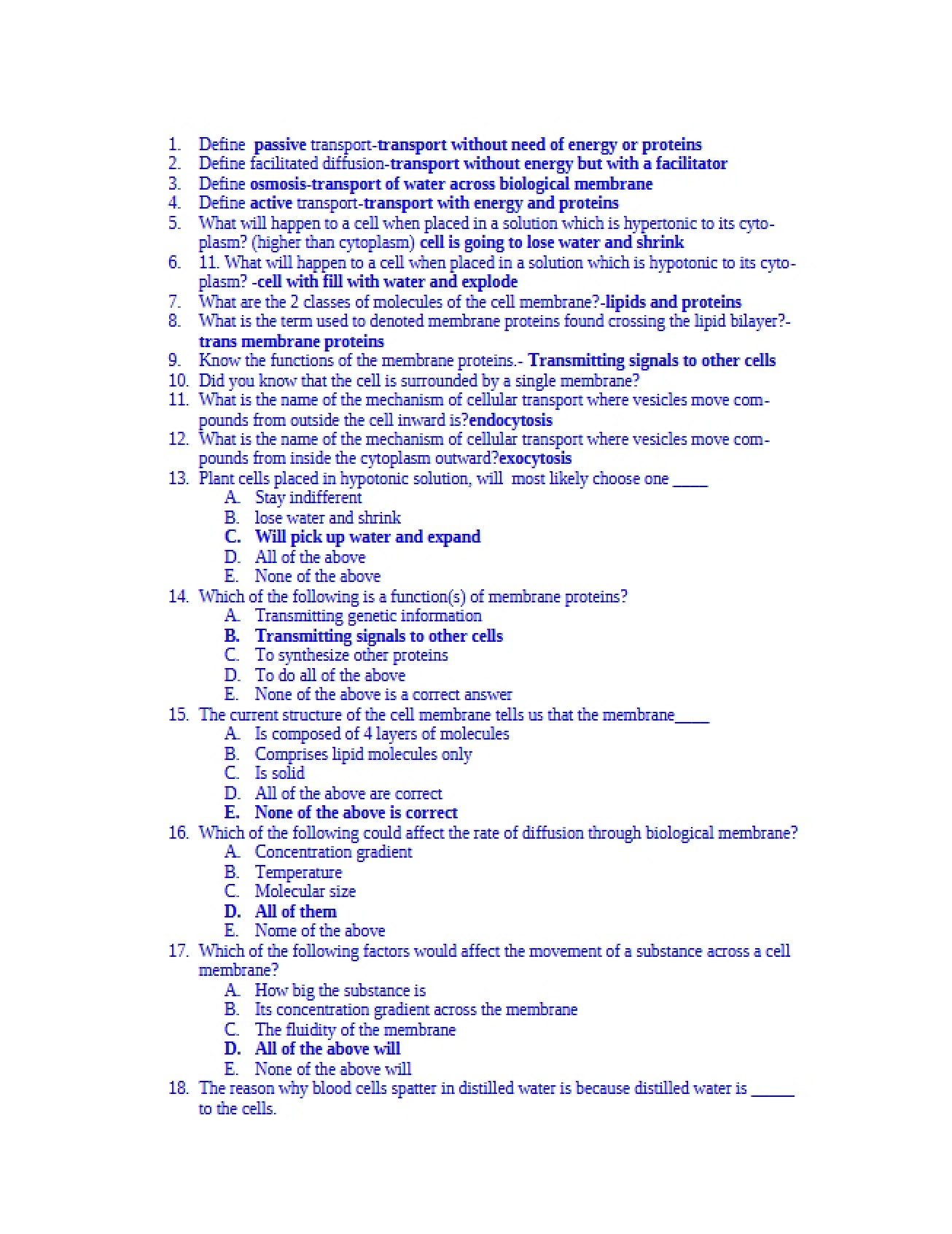 Study Guide for an Introductory Biology Course
