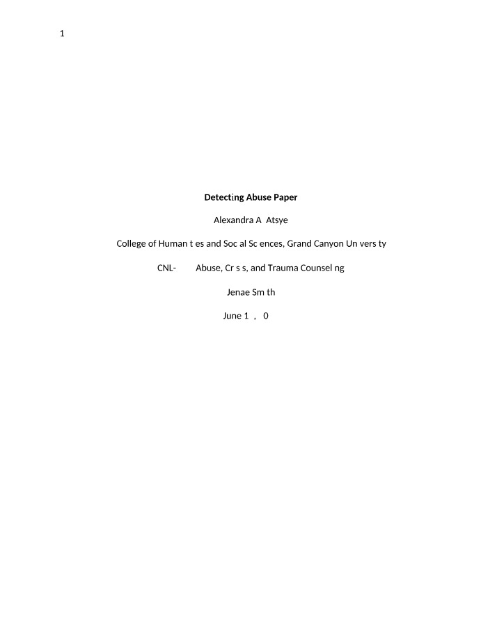 Detecting Abuse Research Paper