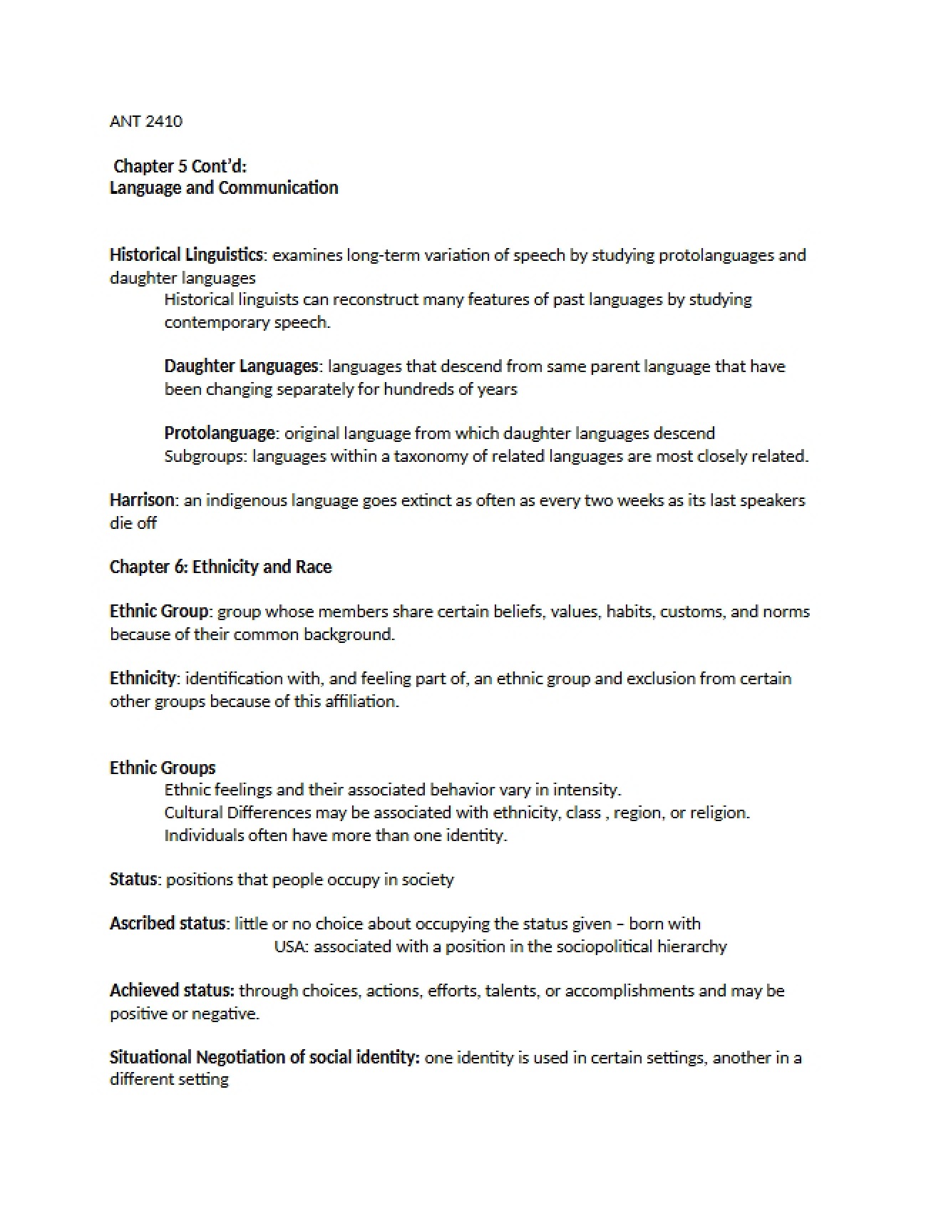 Introduction to Language and Communication