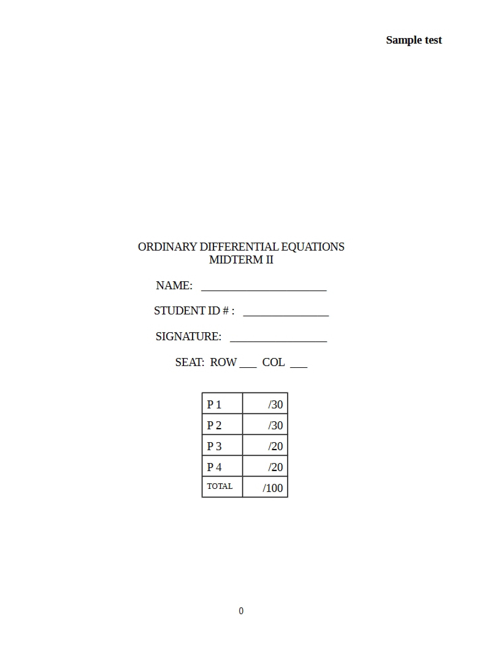 Second Midterm ODEs