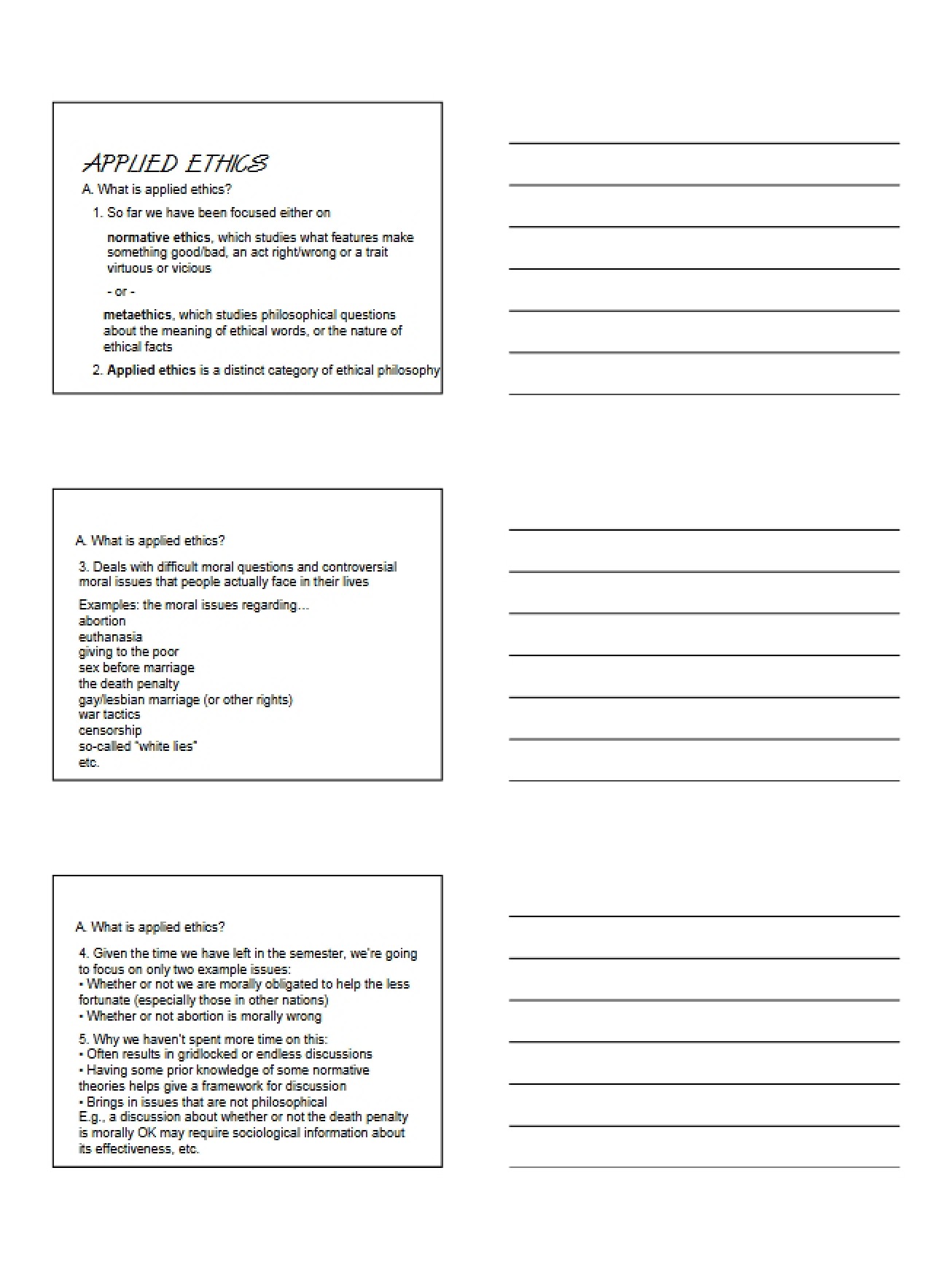 Lecture Notes Applied Ethics