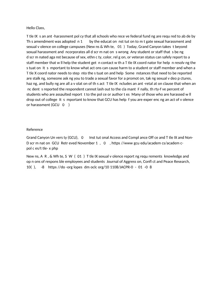 UNV 506 Discussion Question 3 - Topic 1