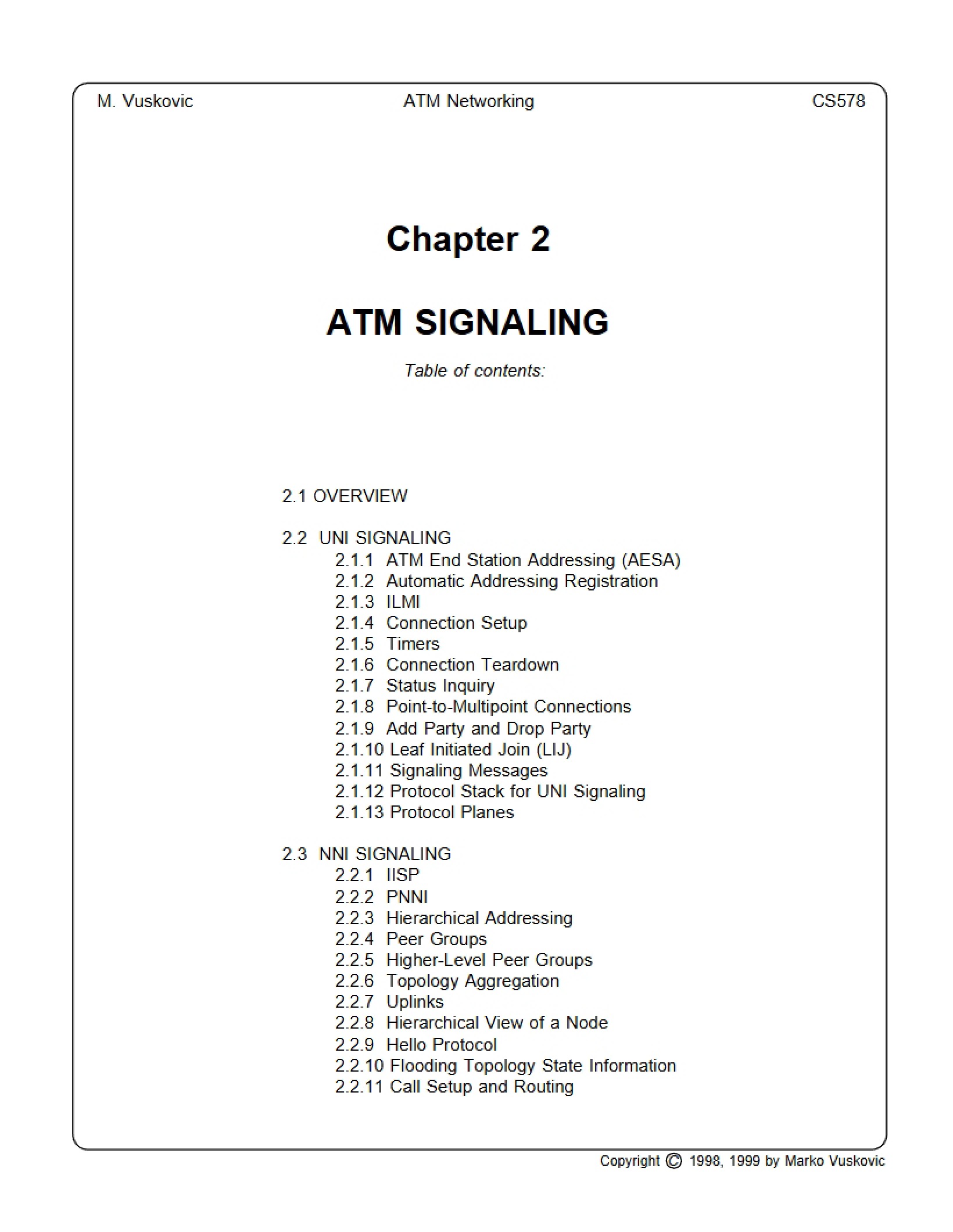 Signaling in ATM