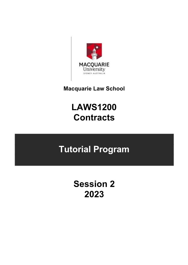 LAWS1200 Tutorial Program Booklet (S2 2023)