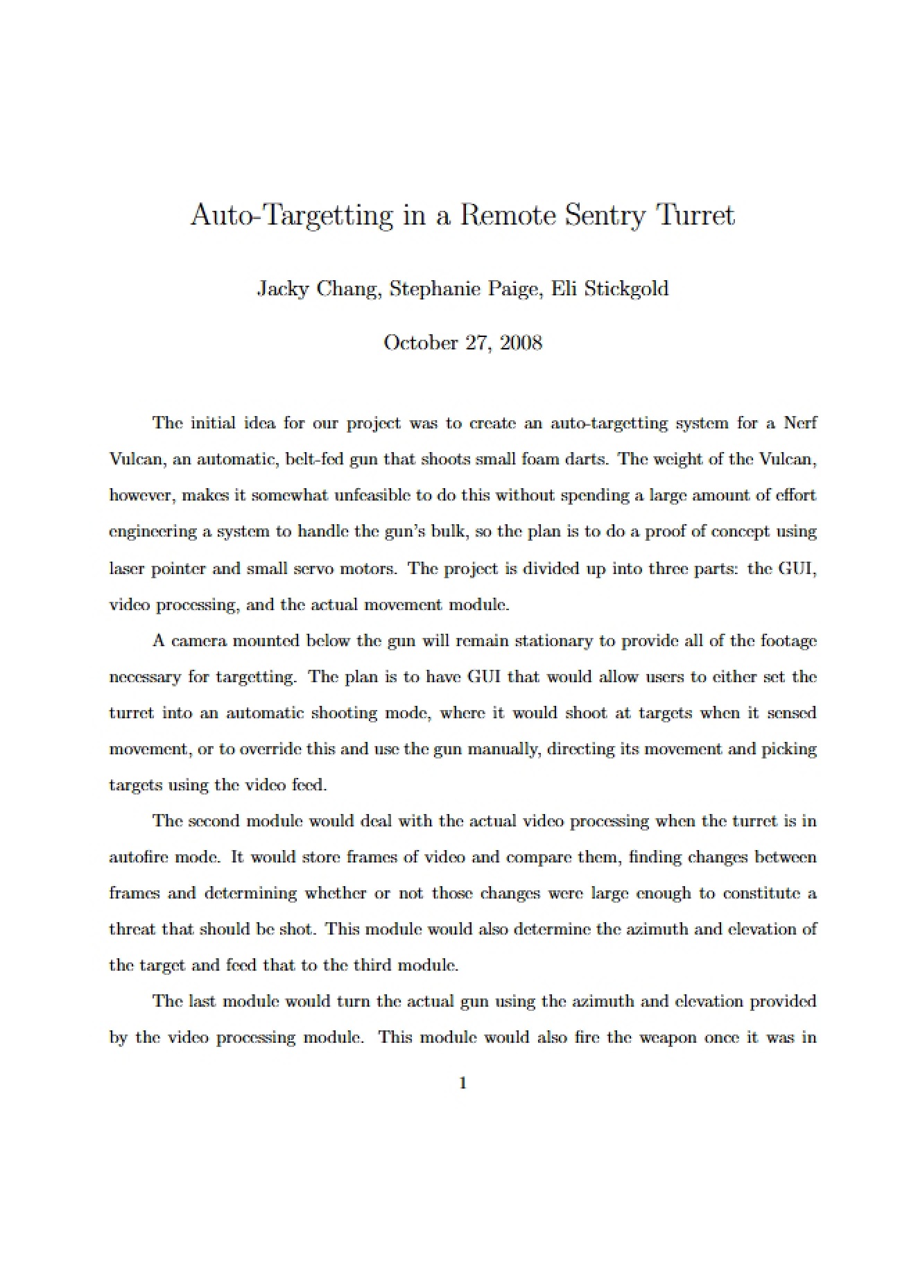 Remote Sentry Turret Auto-Targeting