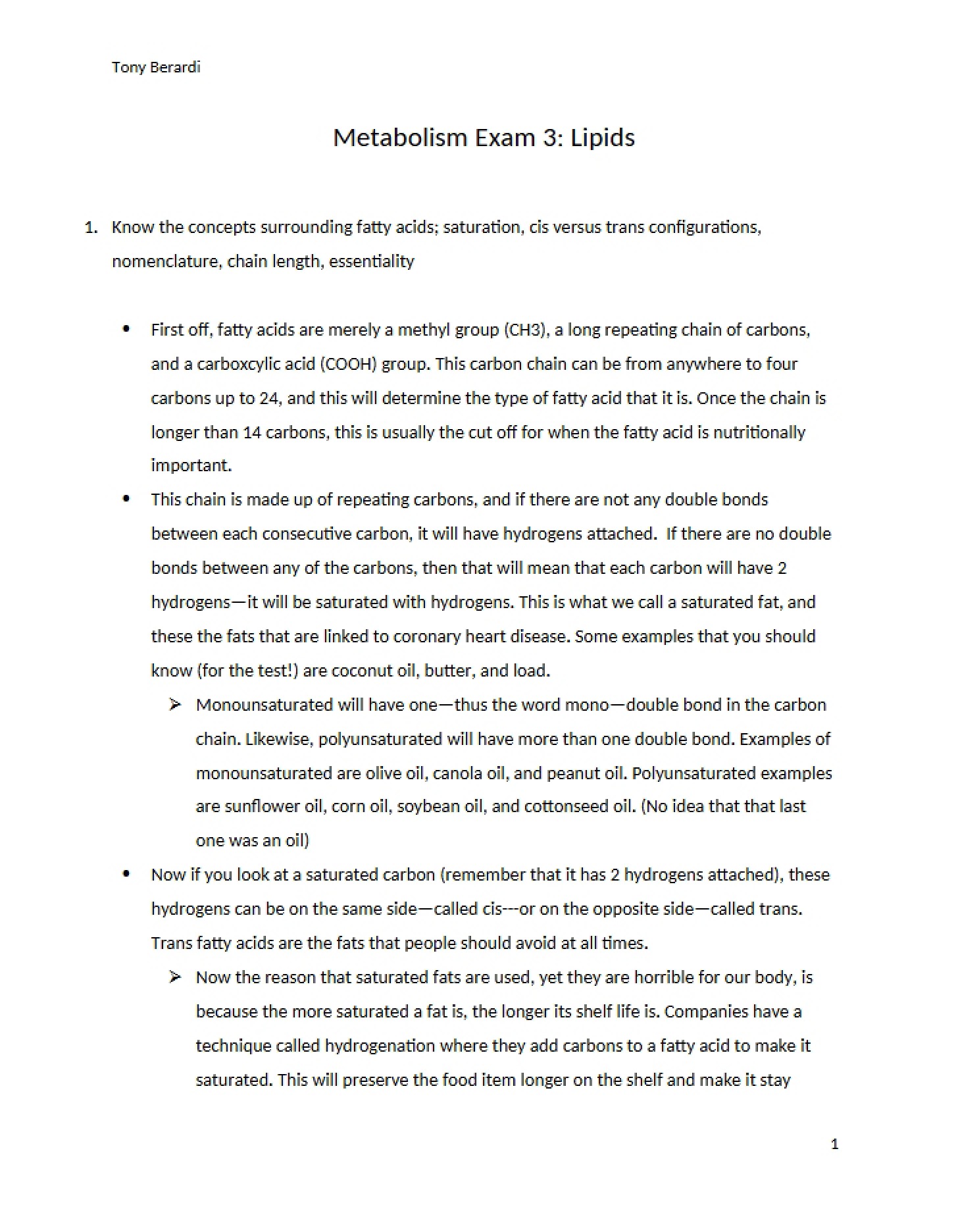 Metabolism Evaluation Three