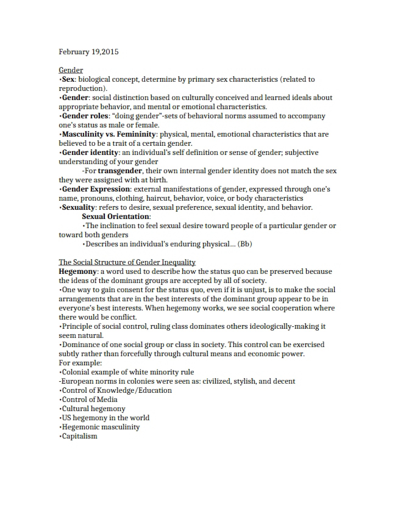 Gender Sociology