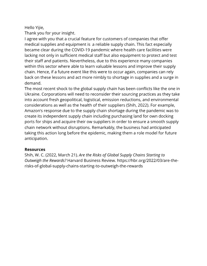 Discussion Question 2 Response