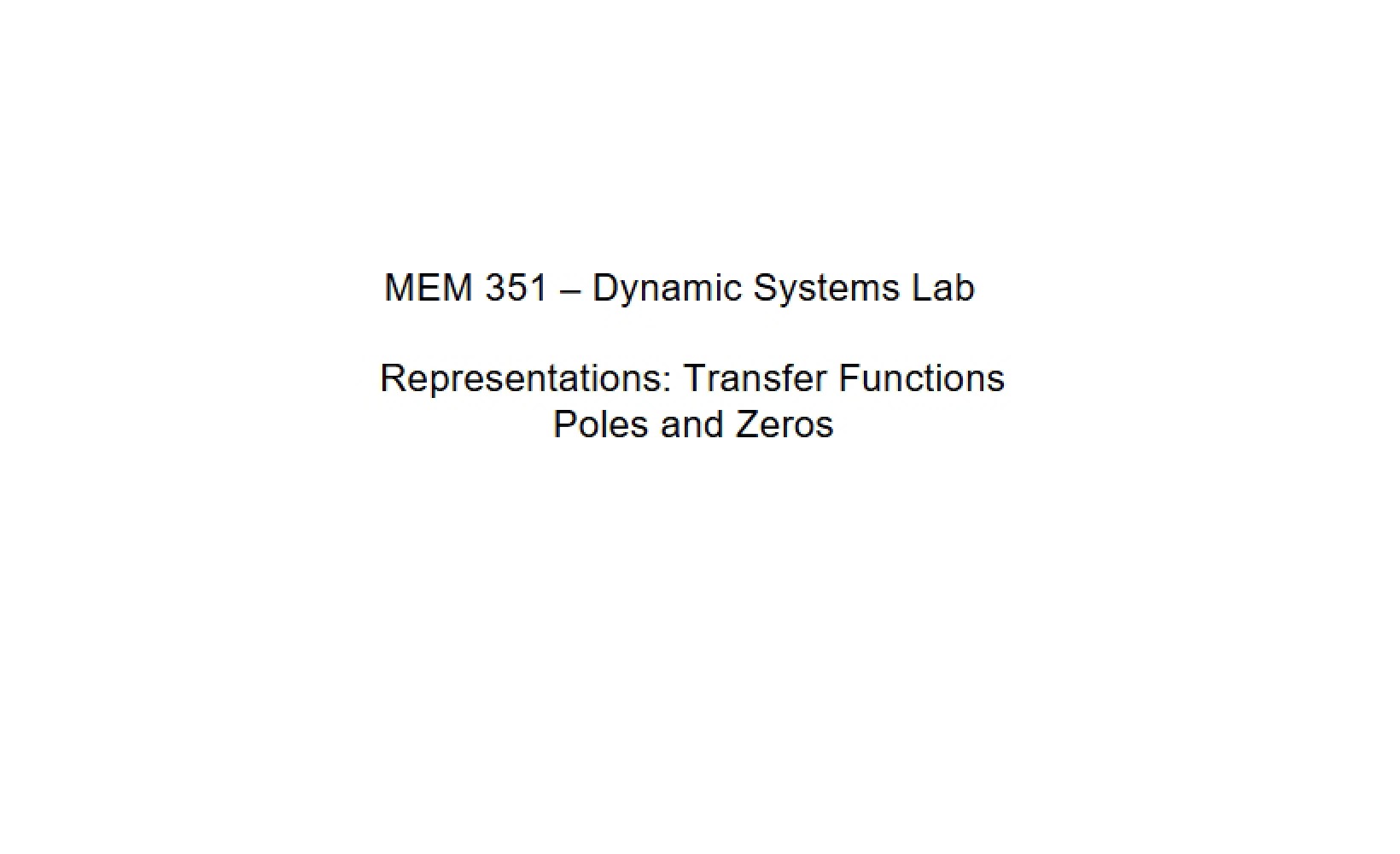 Mathematics of Poles and Zeros