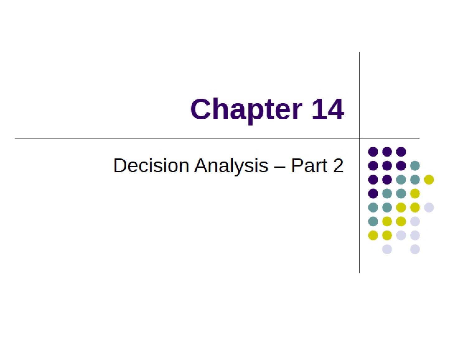 Part 2 Decision Analysis