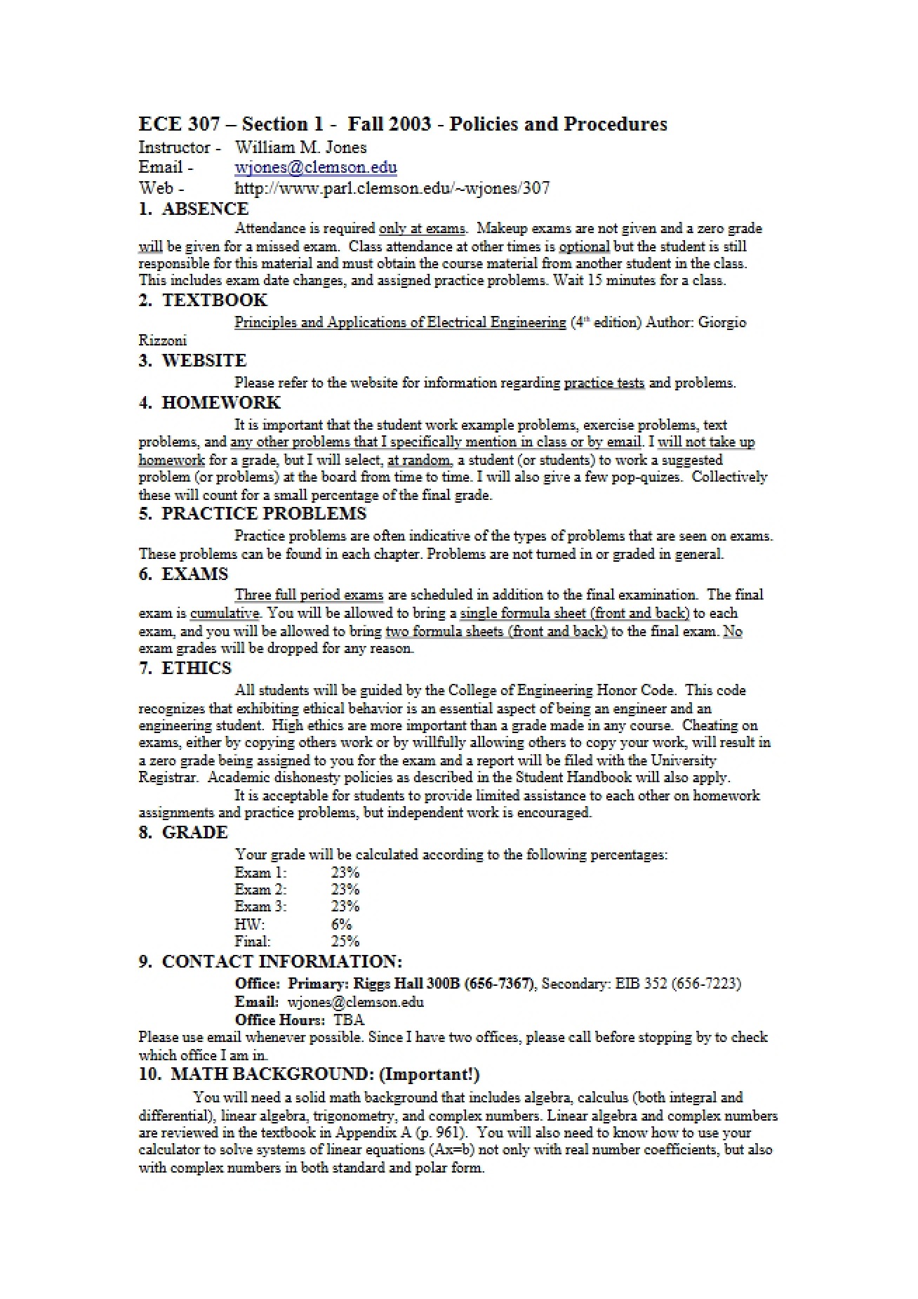 Course Syllabus for Basic Electrical Engineering