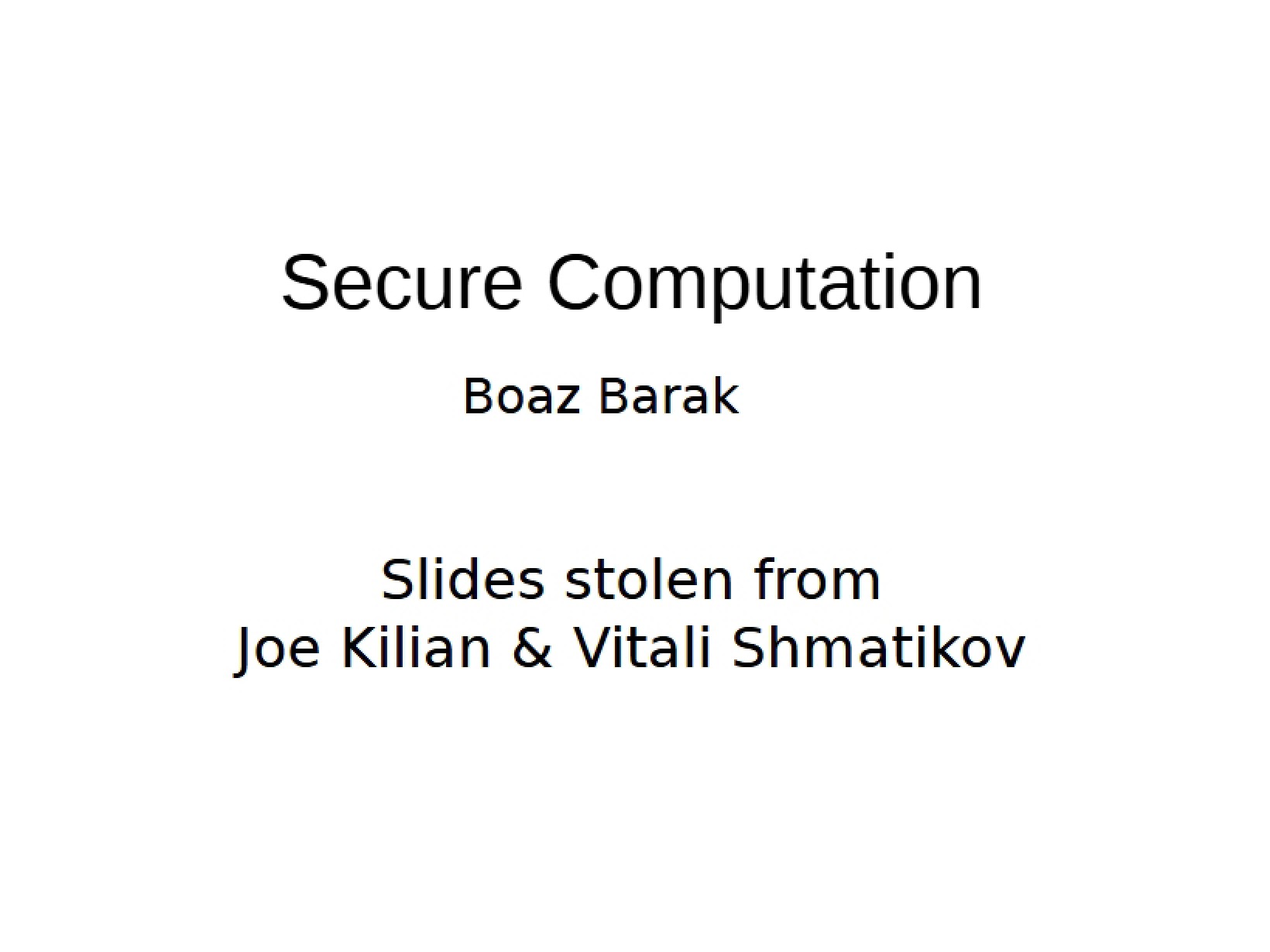 Computation Security
