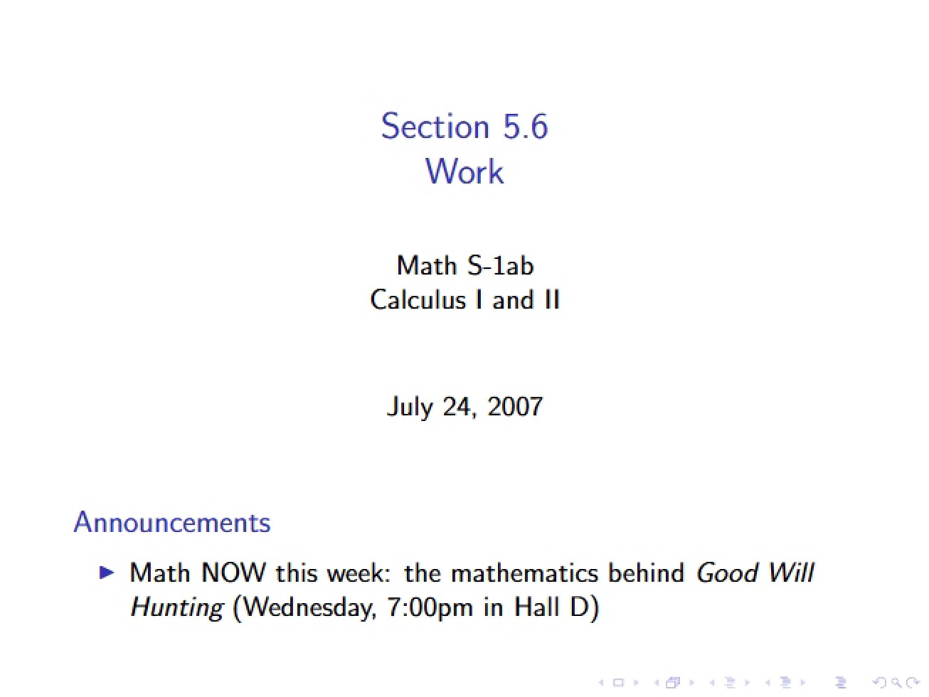 Integration Section 5.6
