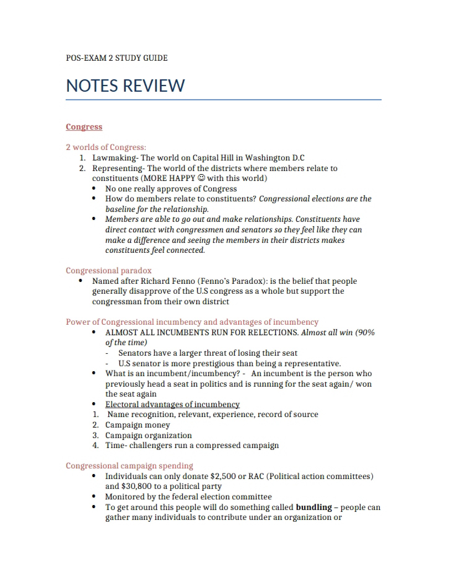 Study Guide Exam 2 - 23 Pages