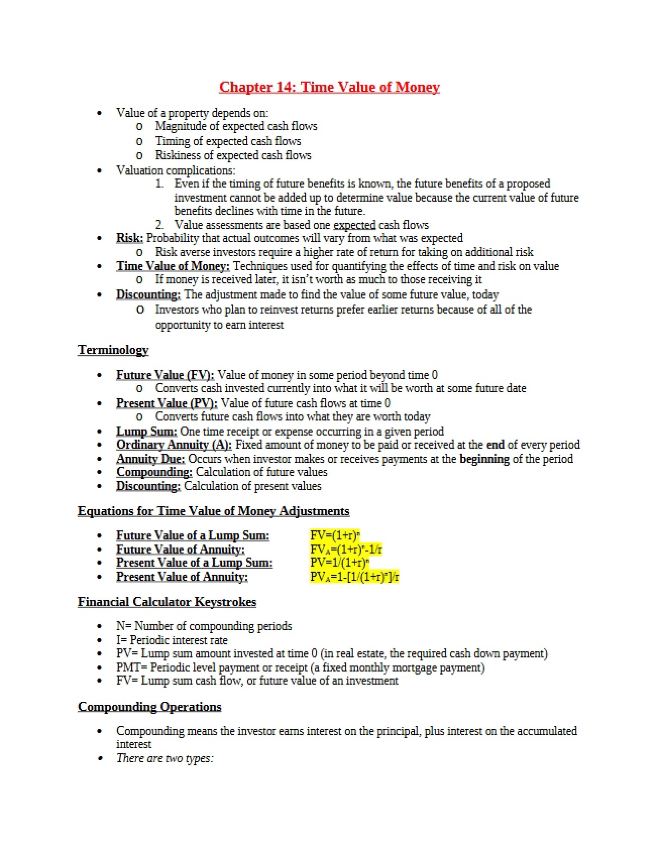 Money Time Value Chapter 14