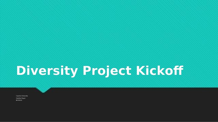 Kickoff for the Diversity Project
