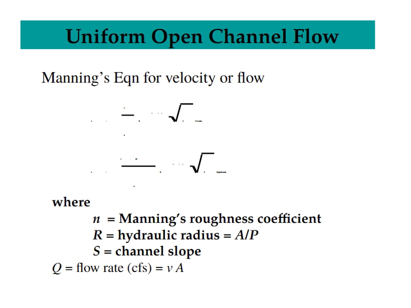 Open Channel Flow Uniform