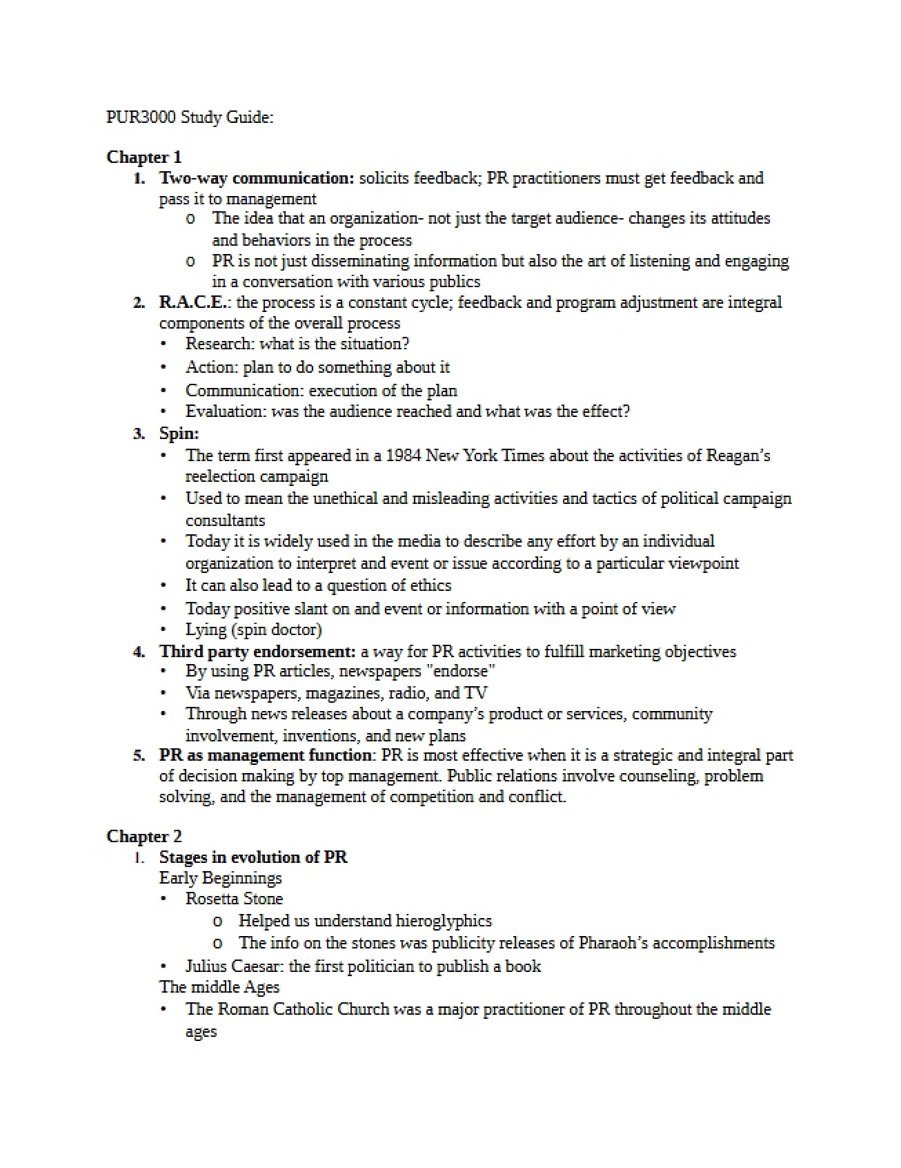 PR Course Guide