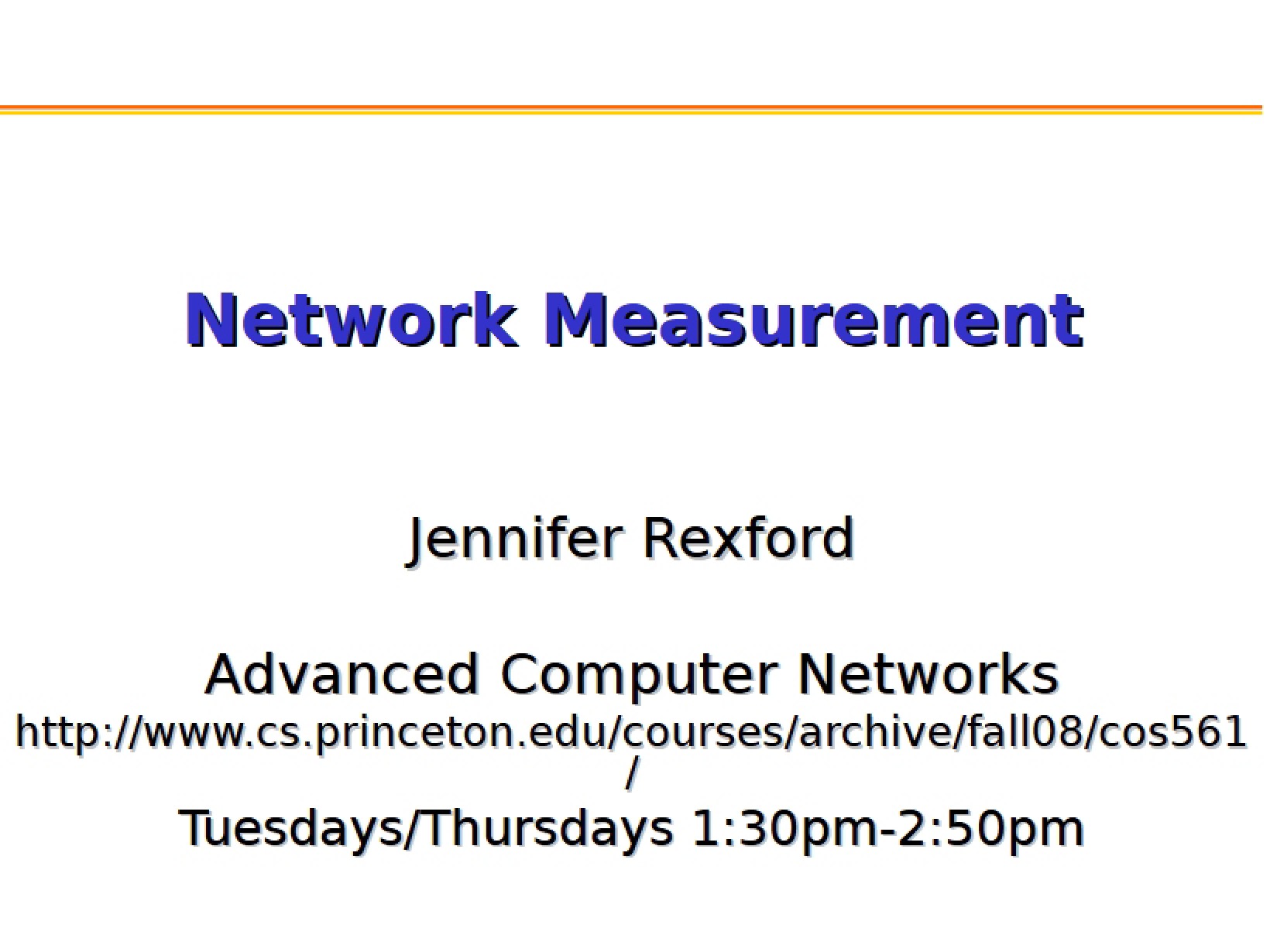 Measuring Networks