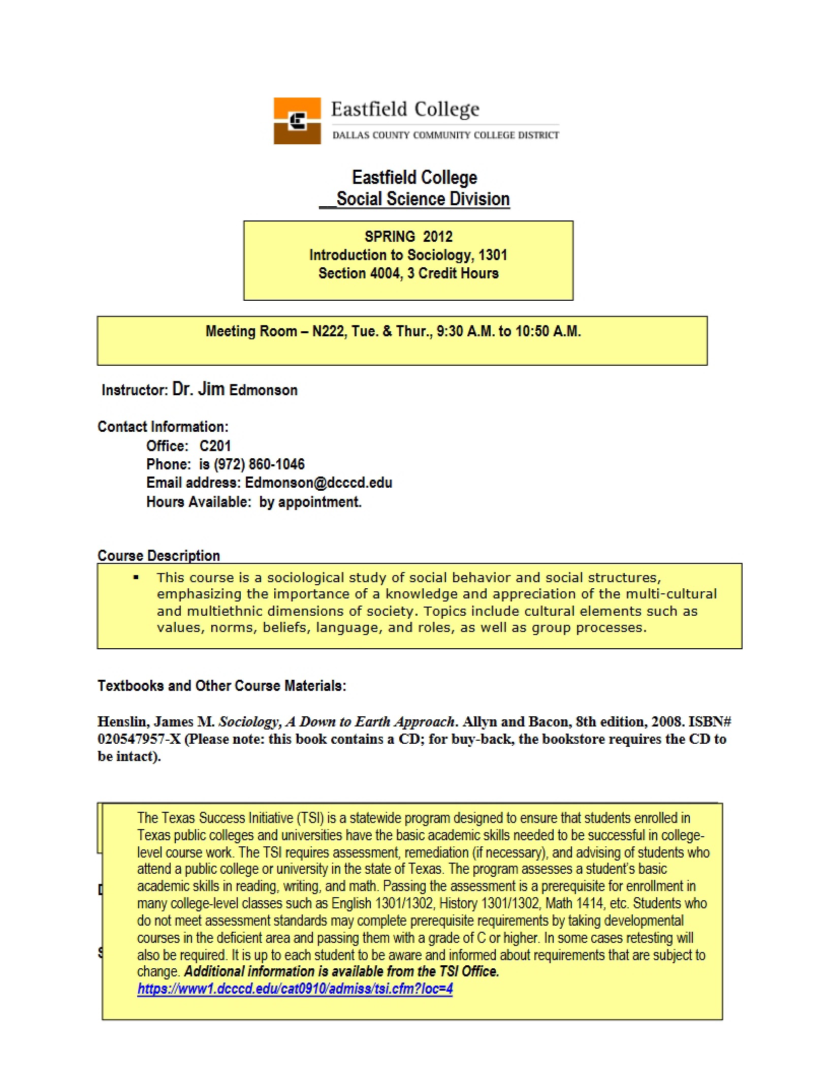 Introduction to Sociology Course Syllabus (2)