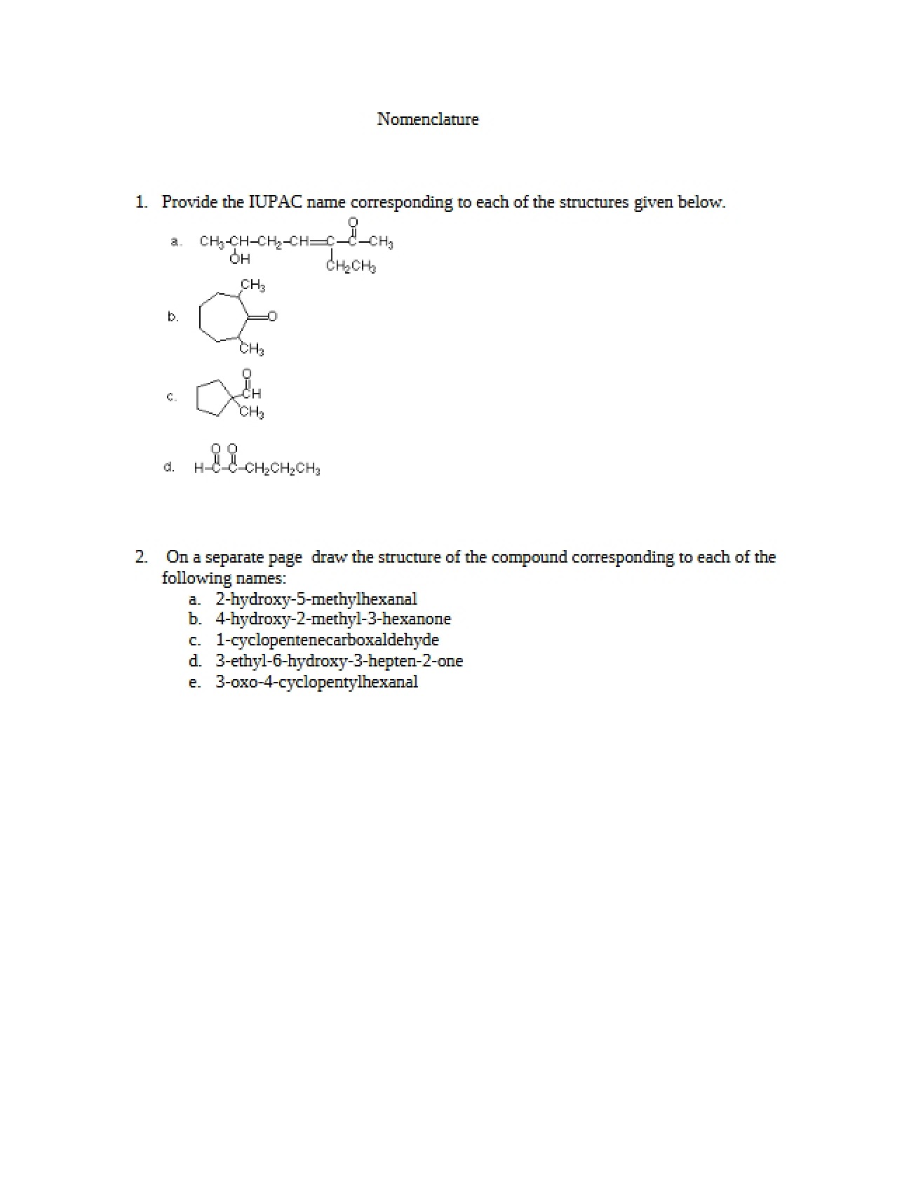 Chemical Nomenclature