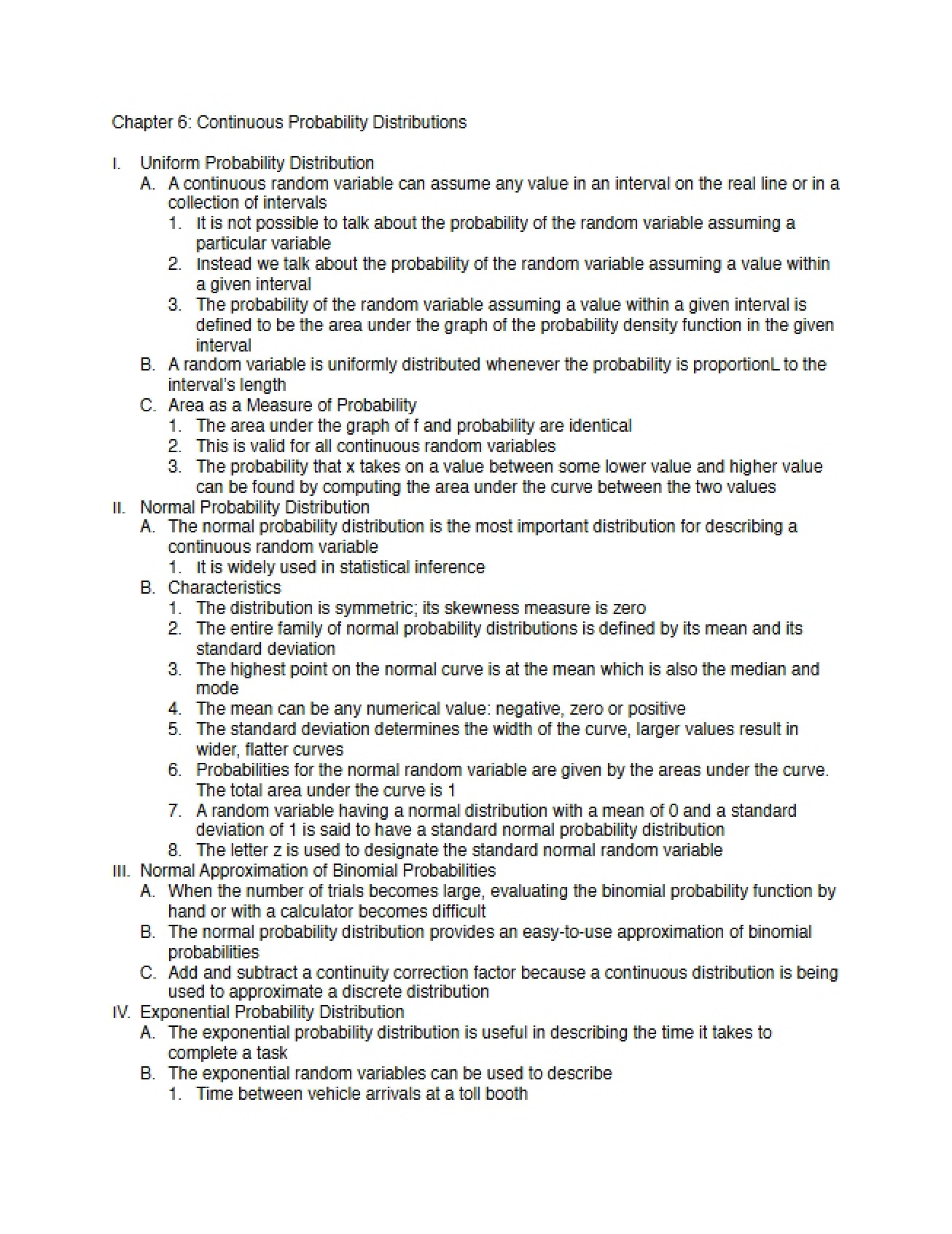 Sixth Chapter of Business Analytics I