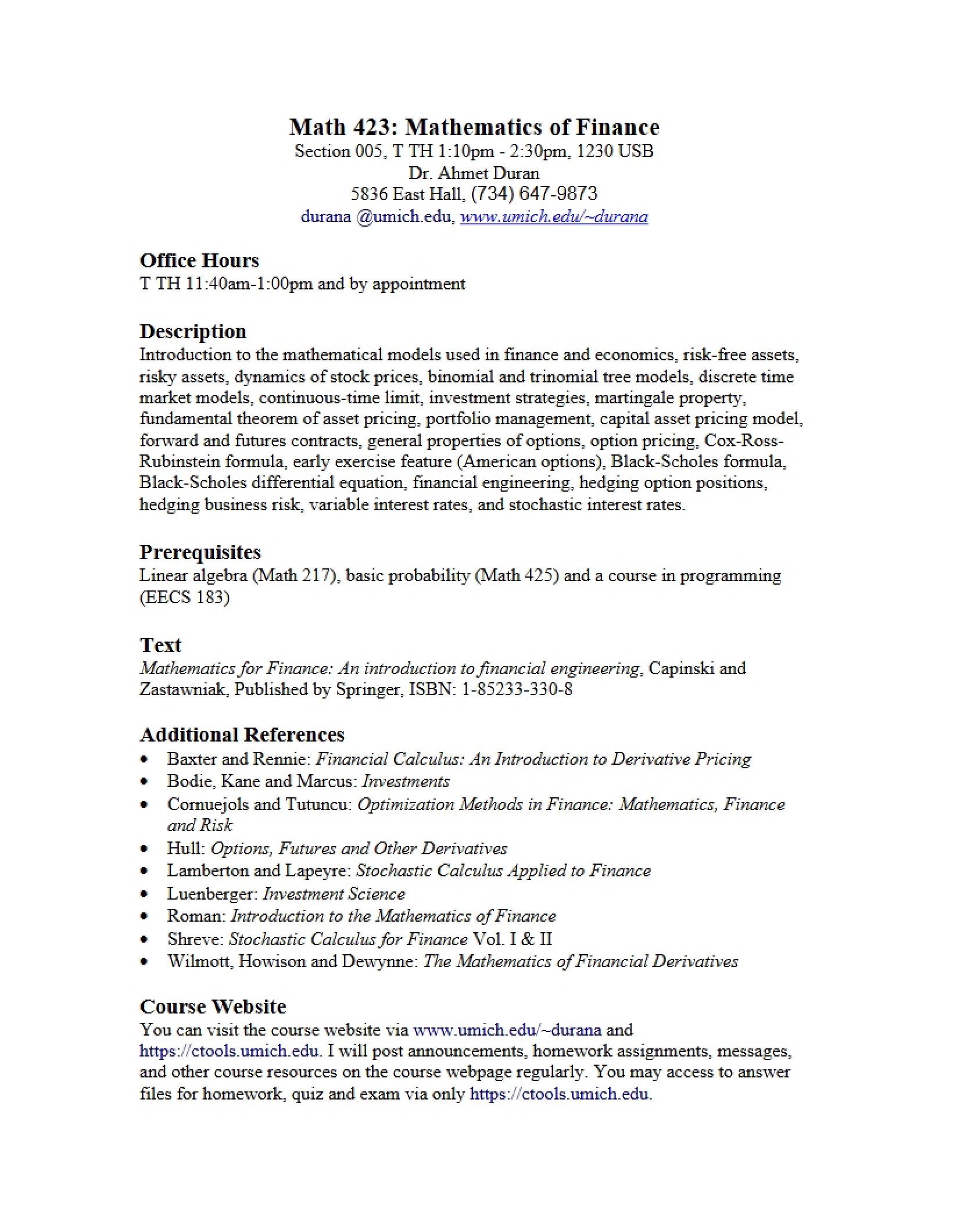 Finance Mathematics 2