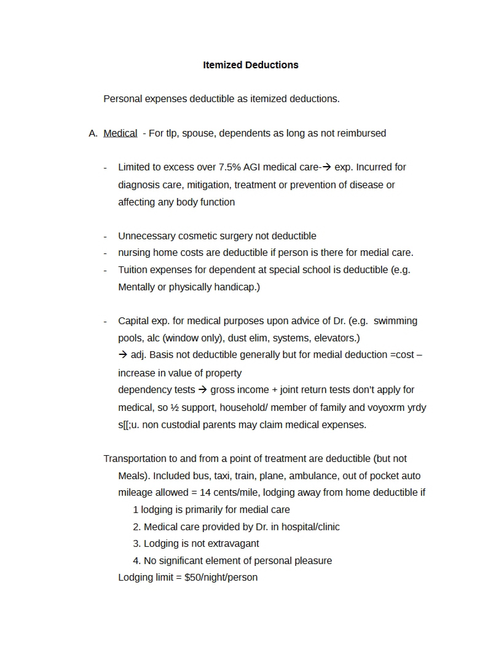 Deductions - Itemized