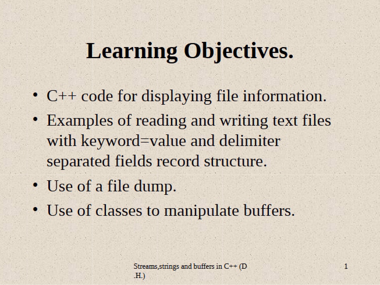 File System Concepts Learning Objectives
