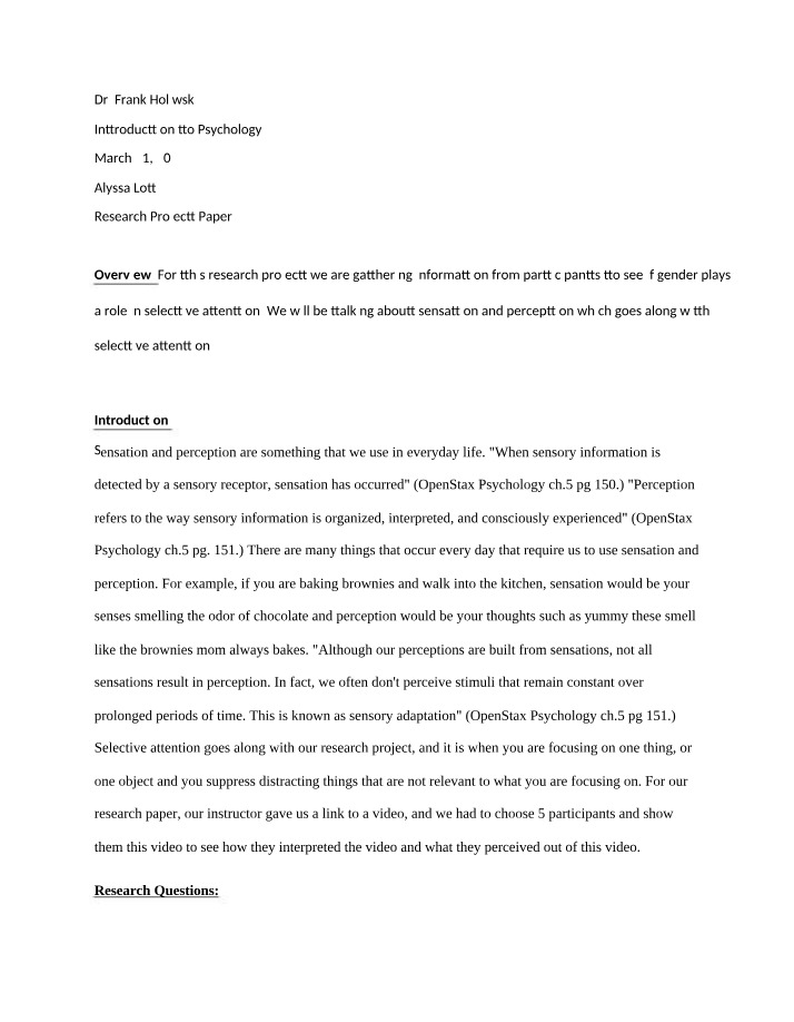 The Role of Gender Differences in Selective Attention