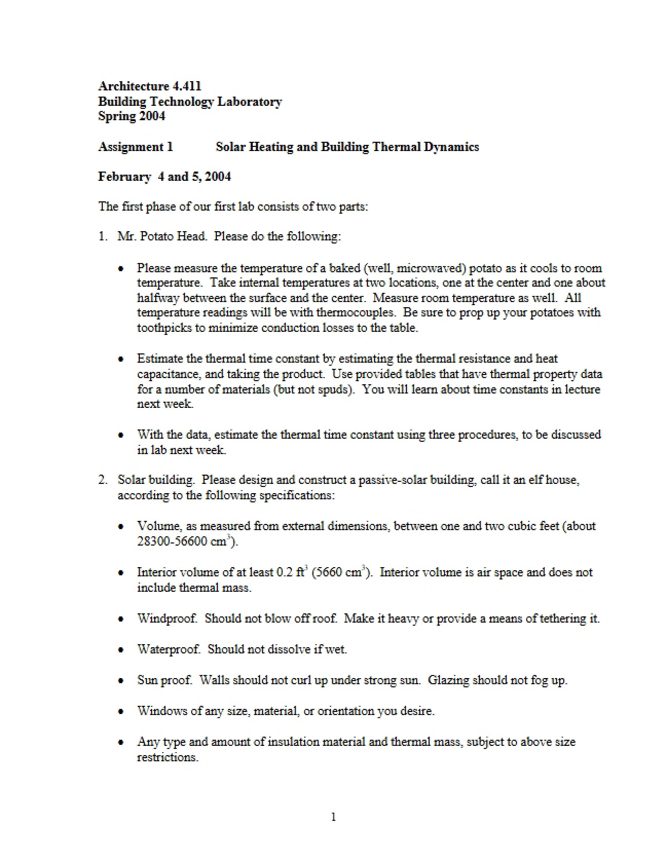 Solar Heating and Thermal Dynamics: First Assignment