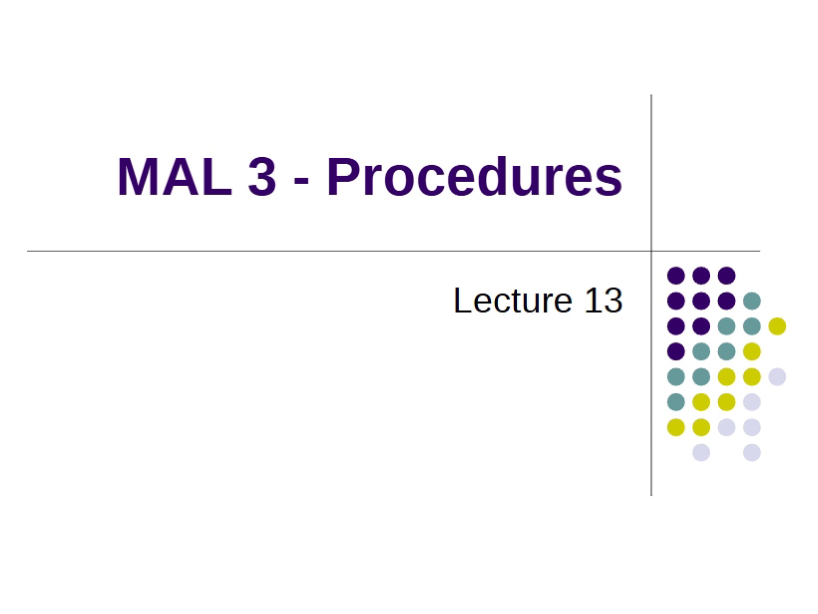 Procedures MAL 3