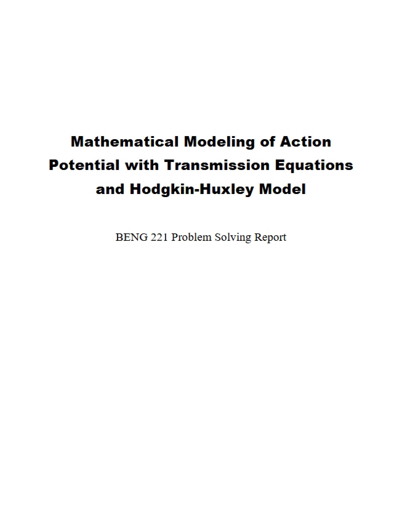 Action Potential Mathematical Modeling