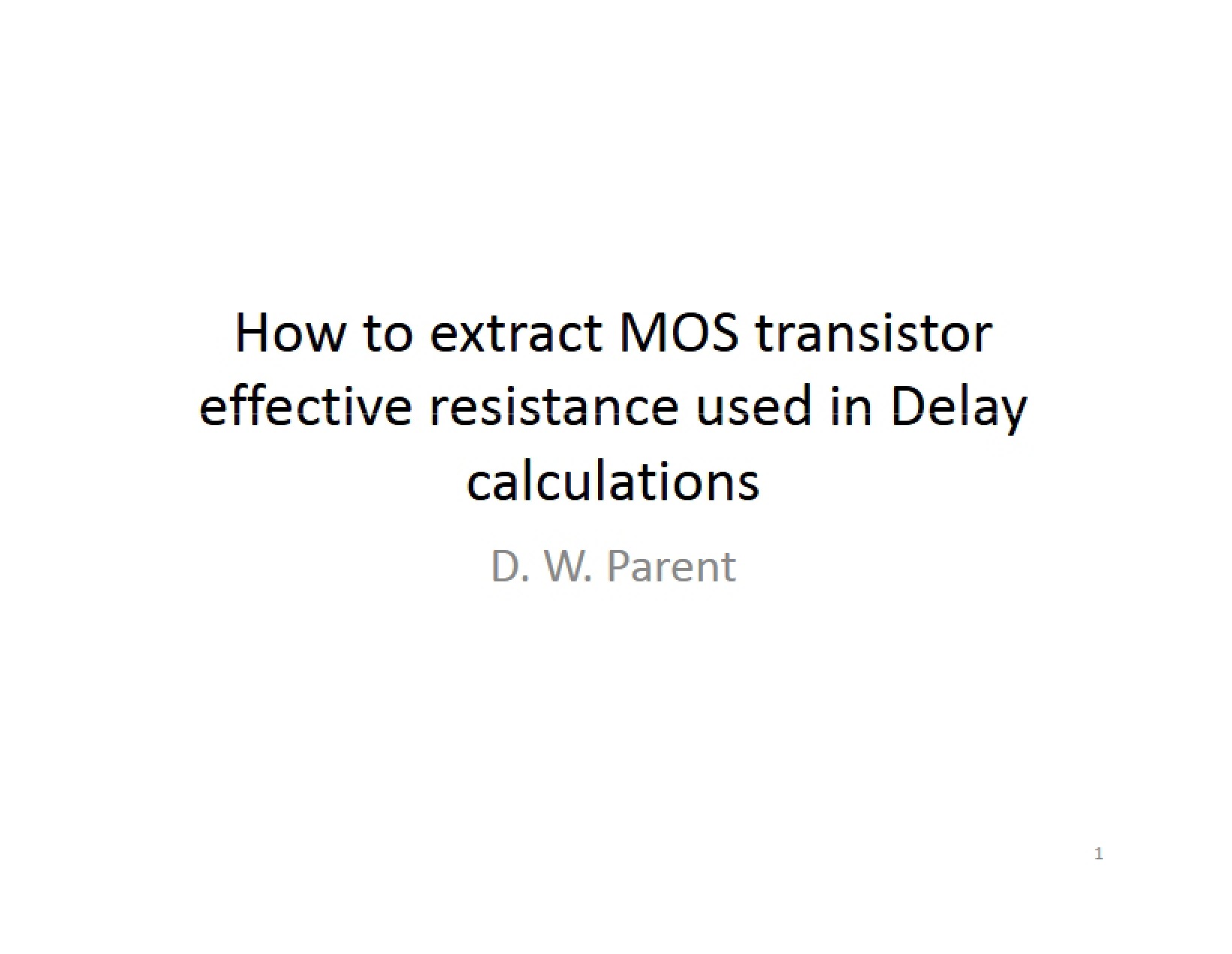 Delay in CMOS