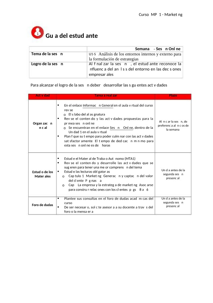 Guía de la Sesión 3, Semana 2 - MP71