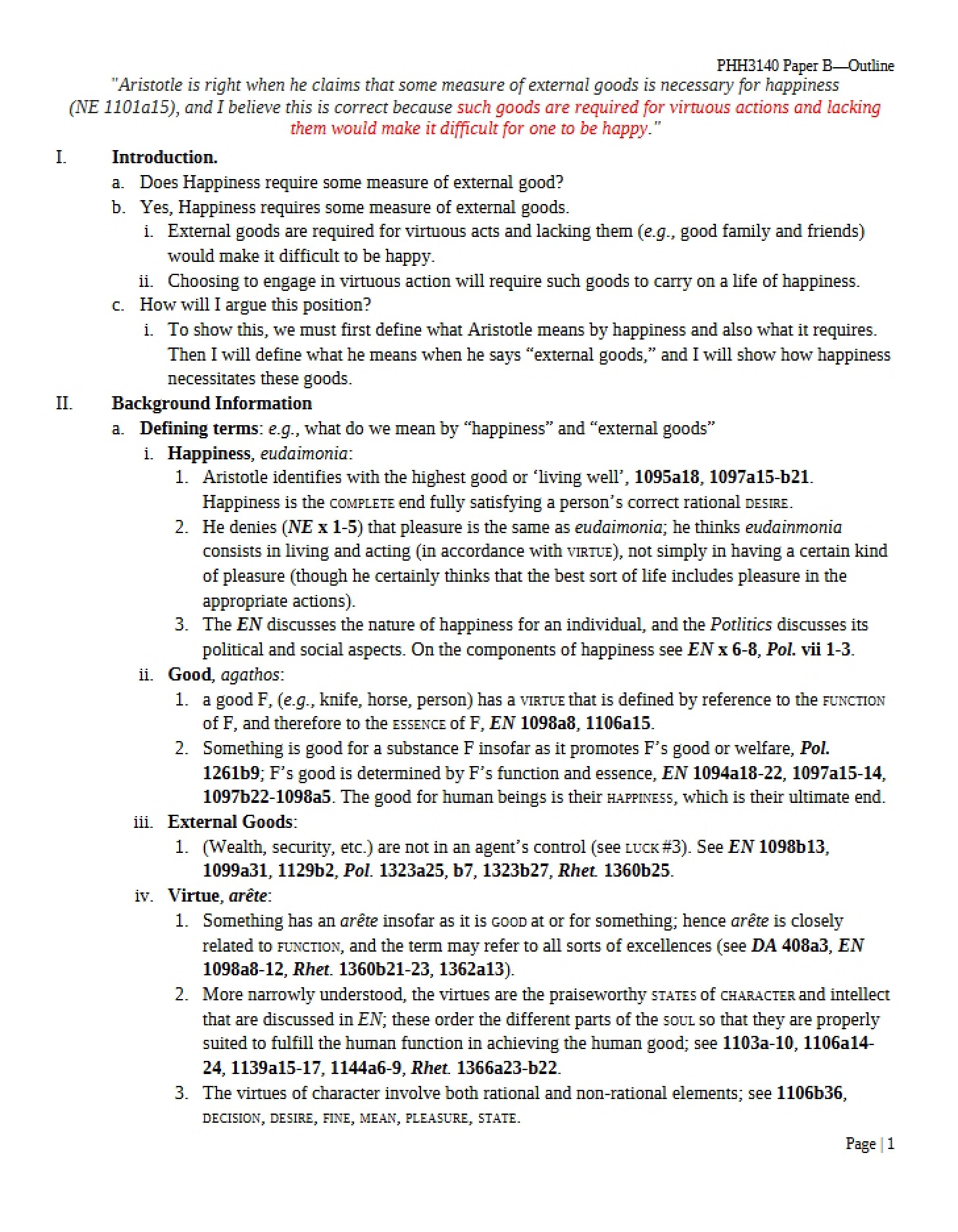 Concepts of Aristotle