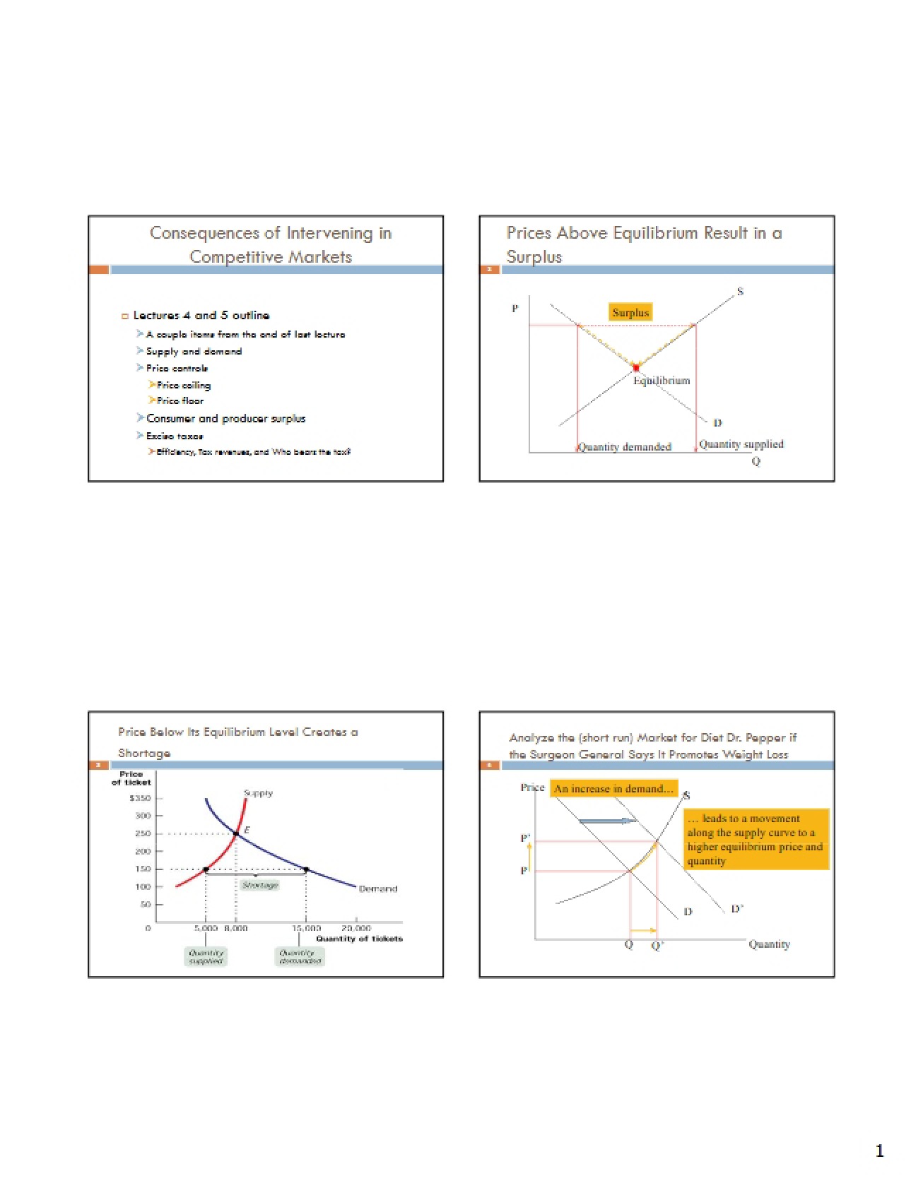 Lectures Five and Four