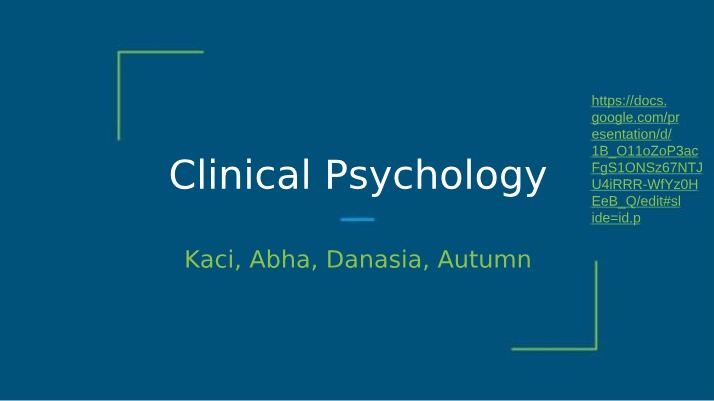 Presentation on Clinical Psychology