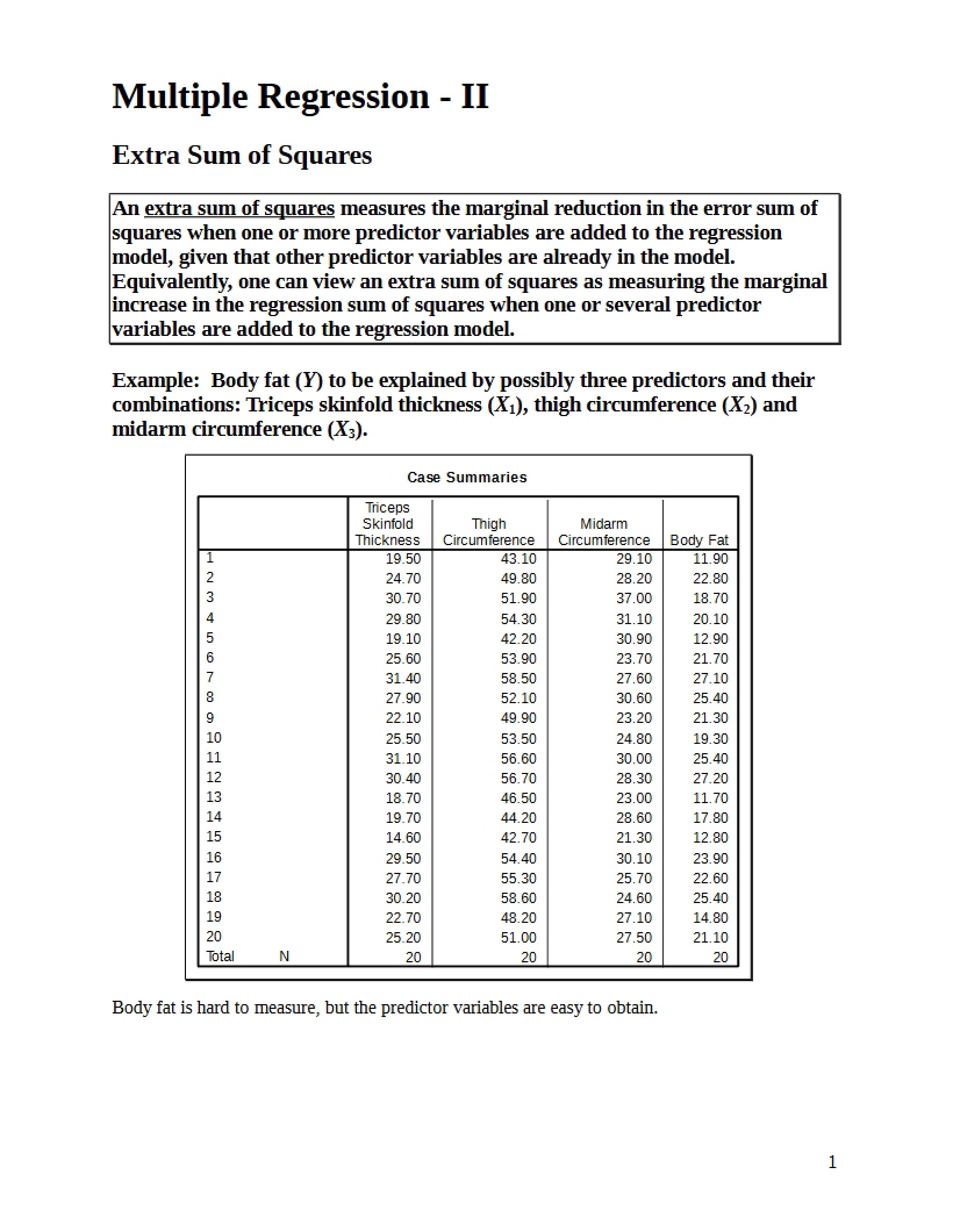 Part II Multiple Regression