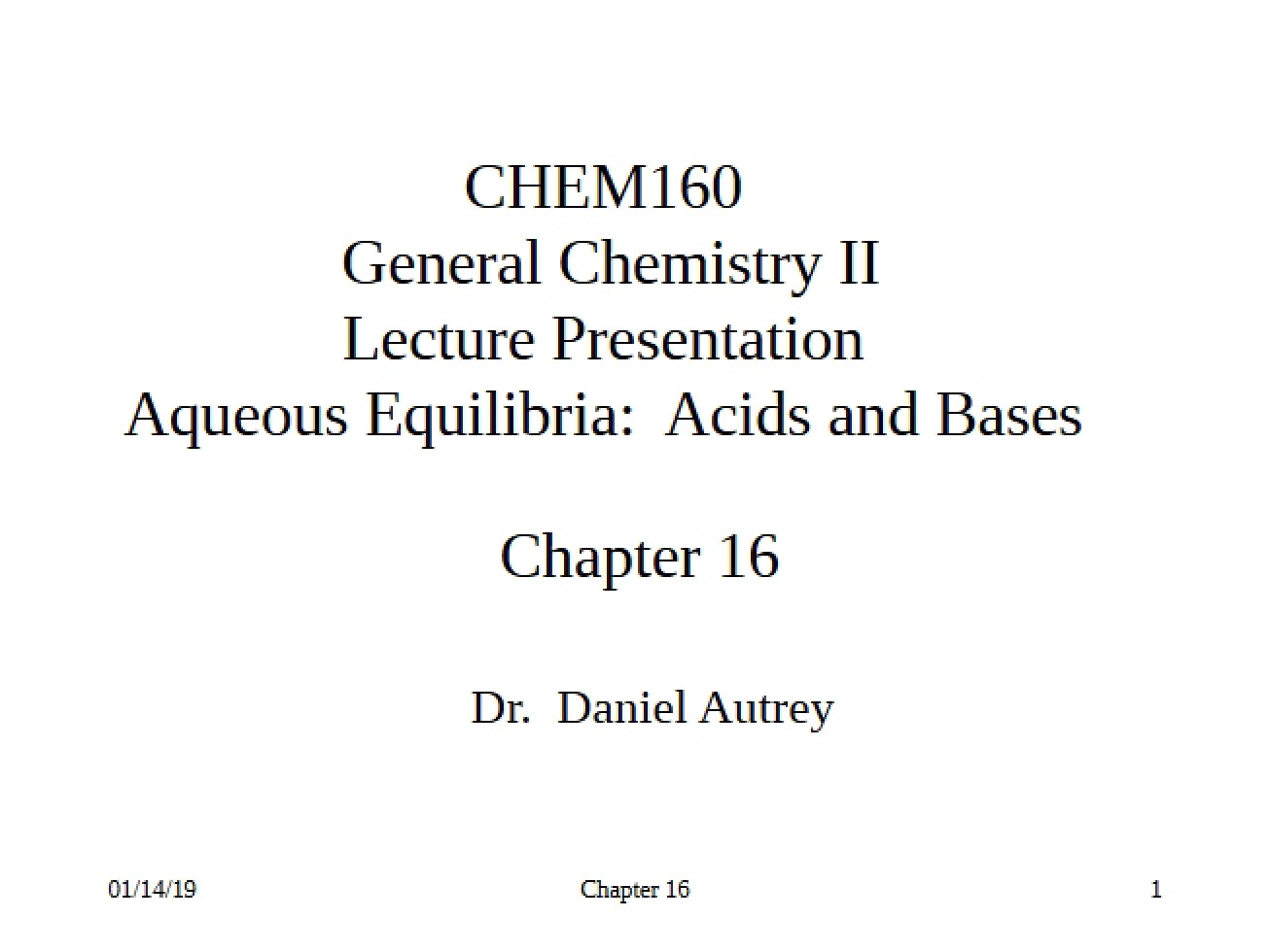 Acid-Base Aqueous Equilibria