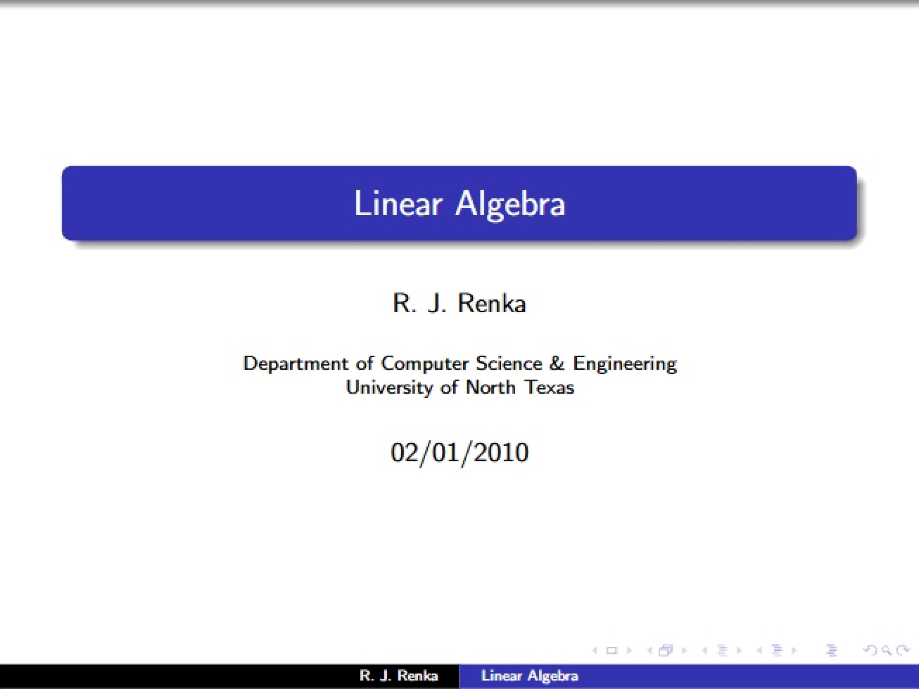 Basics of Linear Algebra