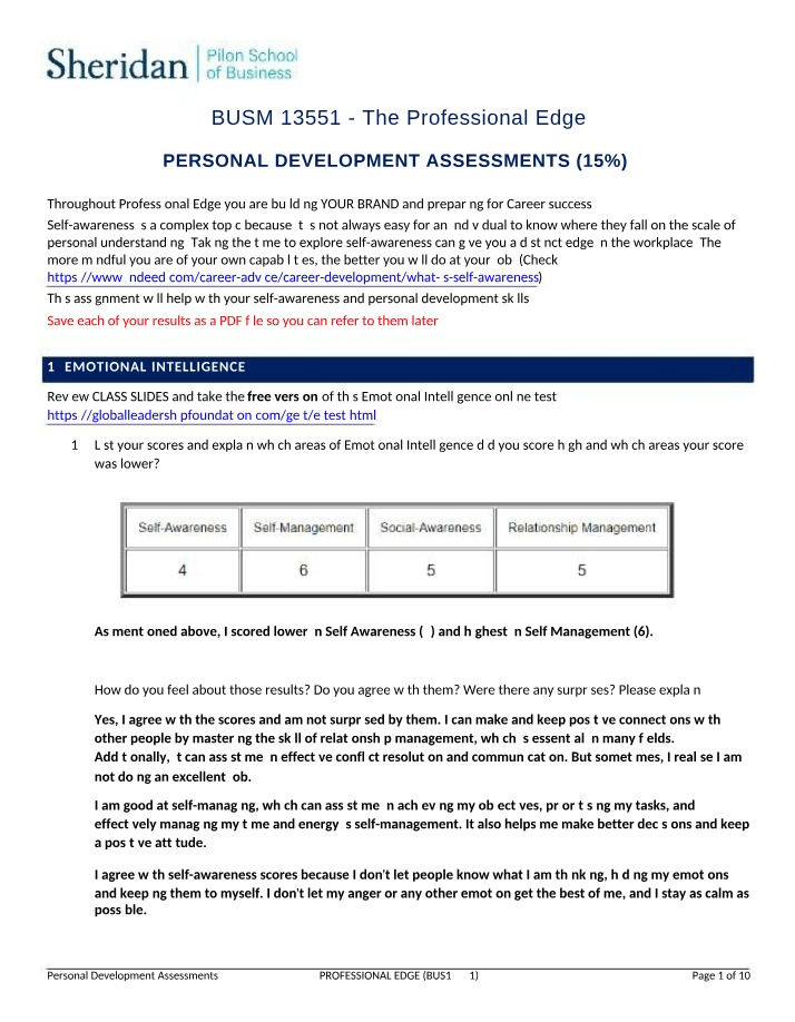 Enhancing Self-Awareness - Personal Development Assessments