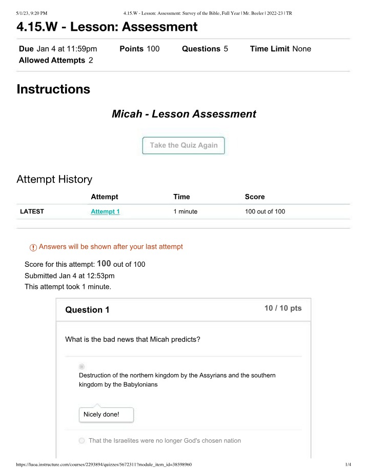 Assessment of Micah's Themes and Prophecies