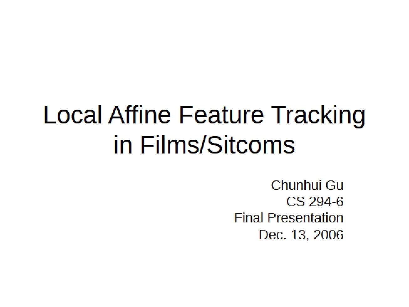 Features Tracking in Sitcoms
