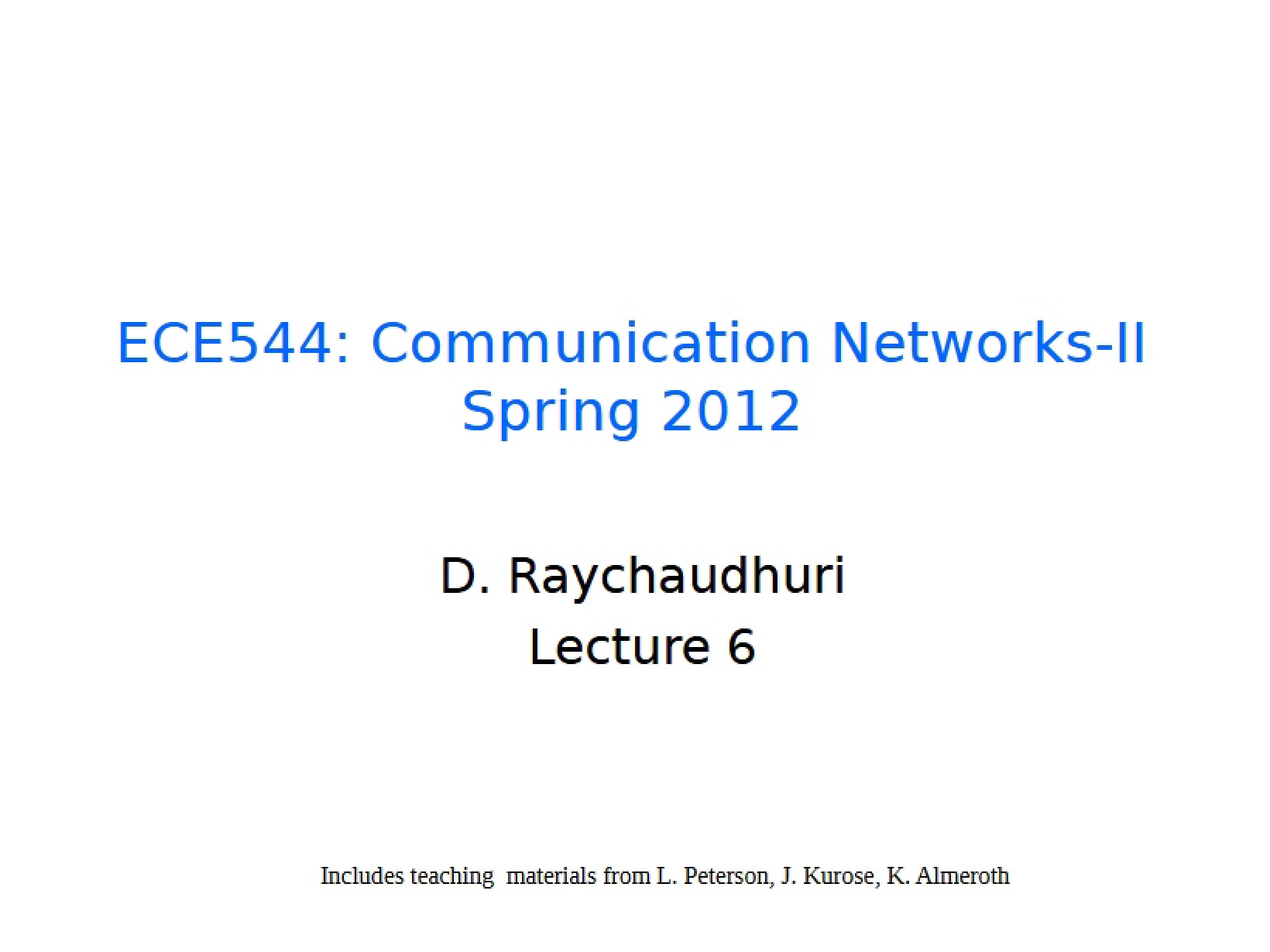 Notes for ECE 544